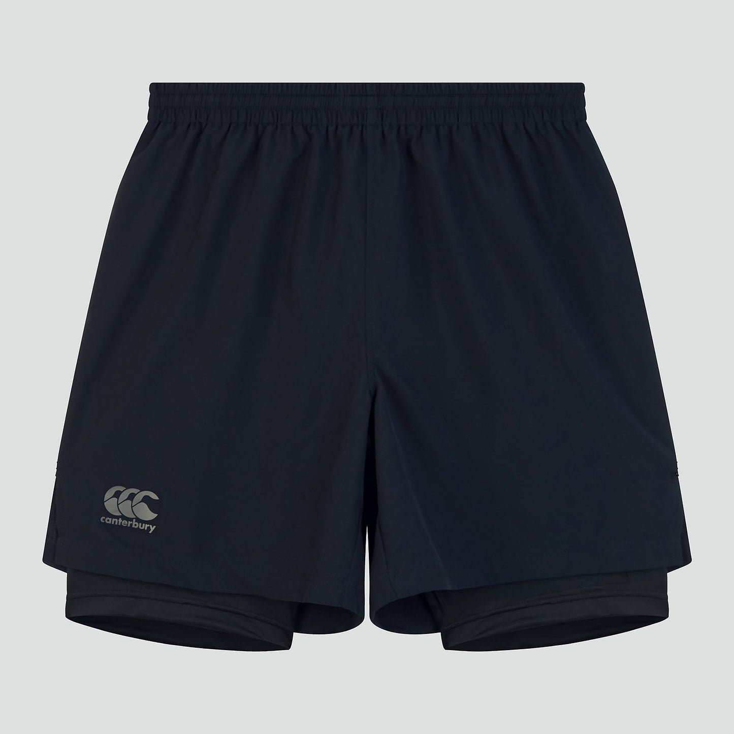 MENS CANTERBURY VAPODRI 2 IN 1 SHORT BLACK/GREY