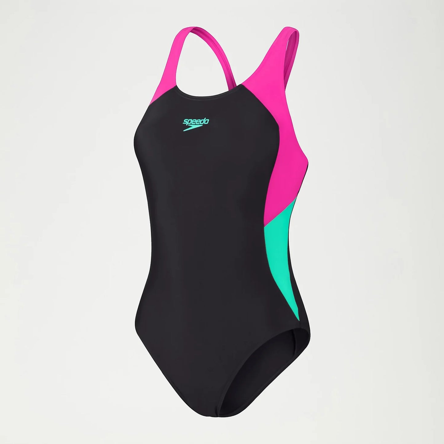 Women's Colourblock Splice Muscleback Swimsuit Black/Purple