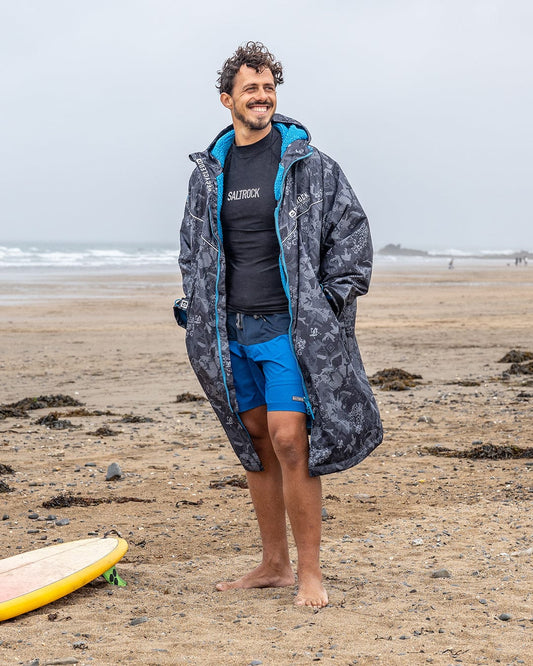 Digi Camo Changing Robe - Black/Blue