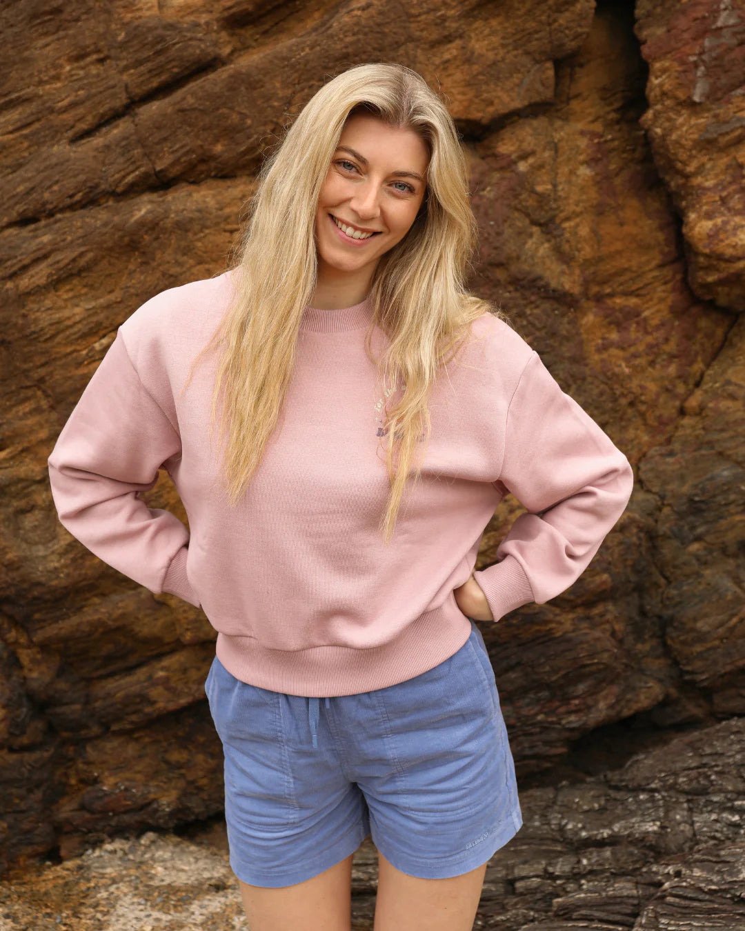 Bleubird Outsider Cropped Crew - Pink