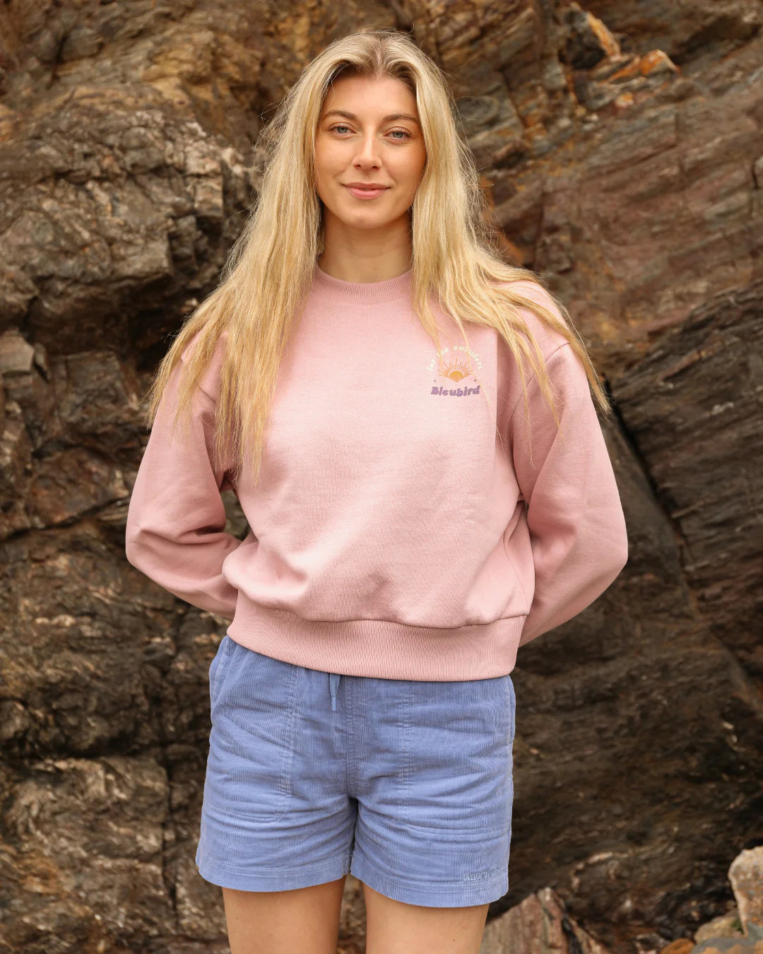 Bleubird Outsider Cropped Crew - Pink