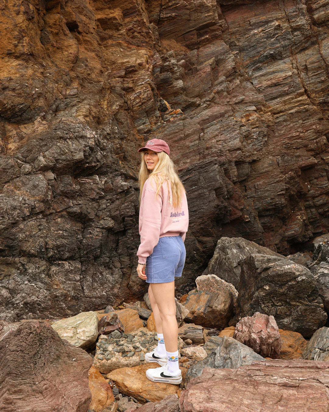 Bleubird Outsider Cropped Crew - Pink