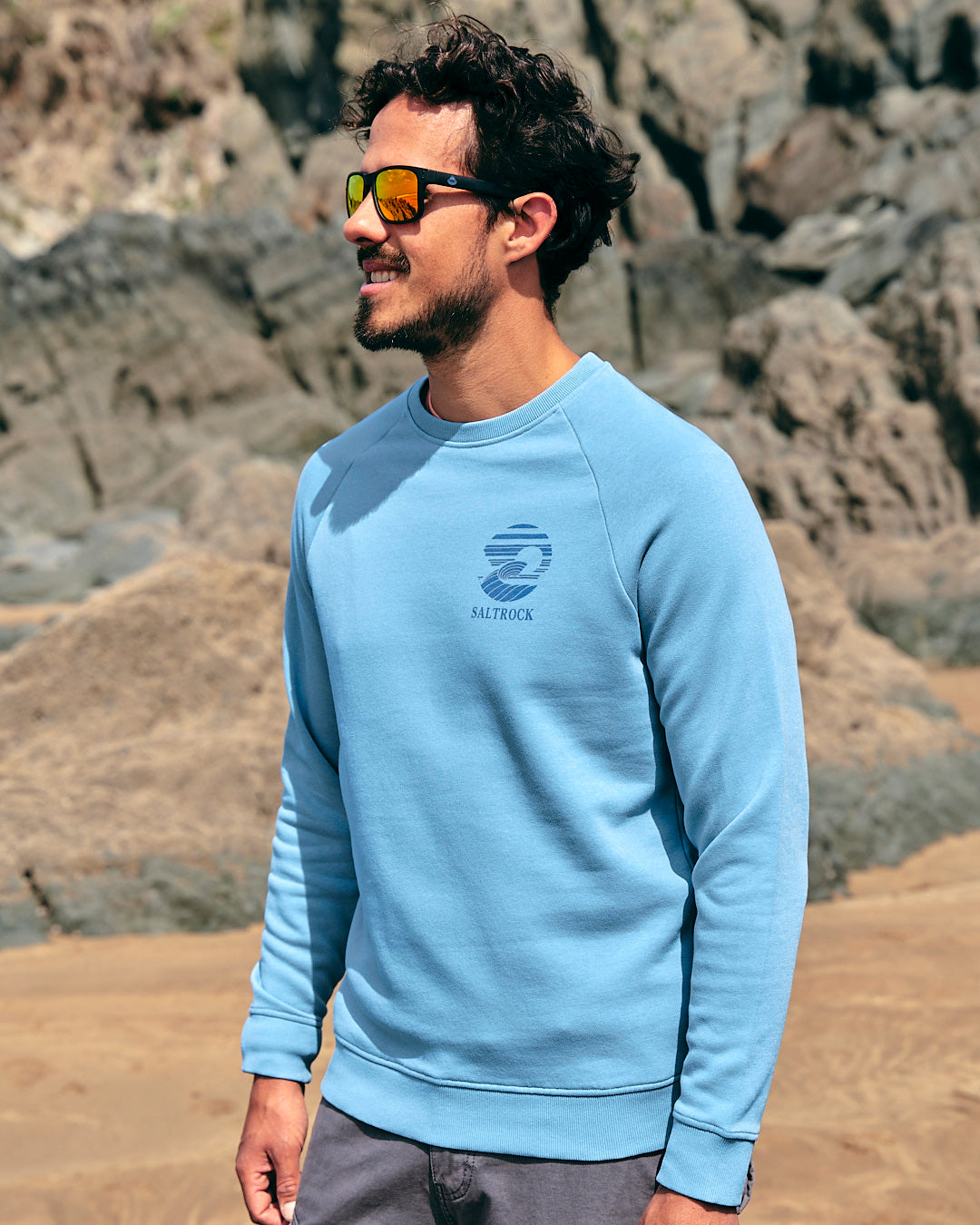 Atlantic - Mens Crew Sweat - Light Blue