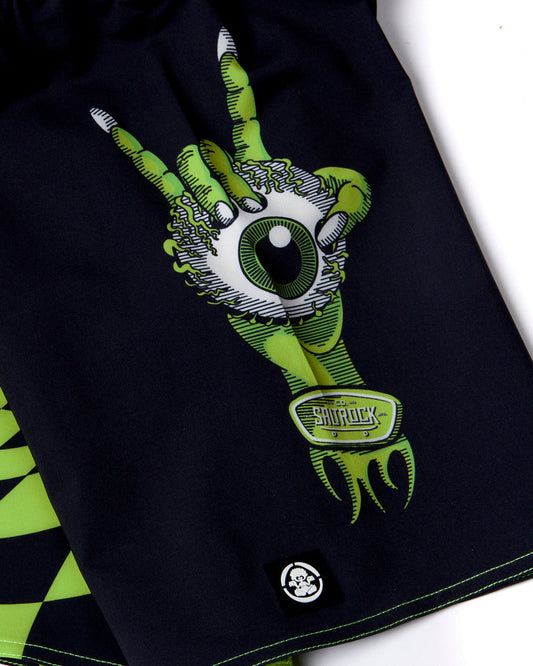 Bowling for Surf - Kids Boardshorts - Black/Green