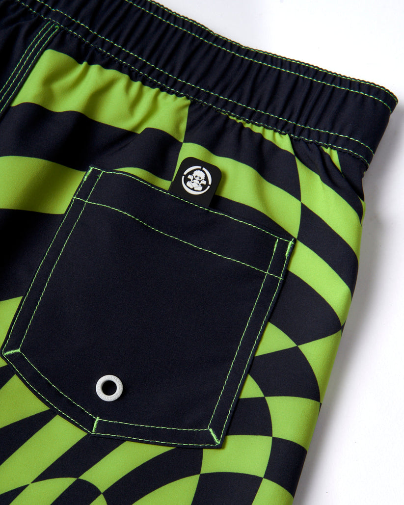 Bowling for Surf - Kids Boardshorts - Black/Green