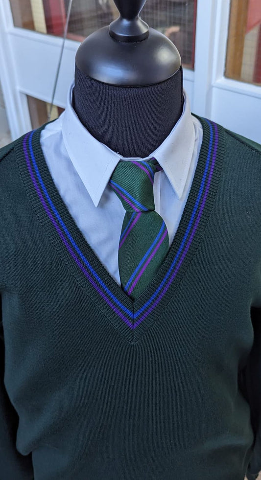 CPC (Soft touch) Jumper - Bottle / Orchid & Royal stripe