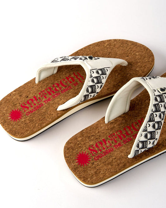 Equinox - Womens Cork Flip Flops - Grey/White