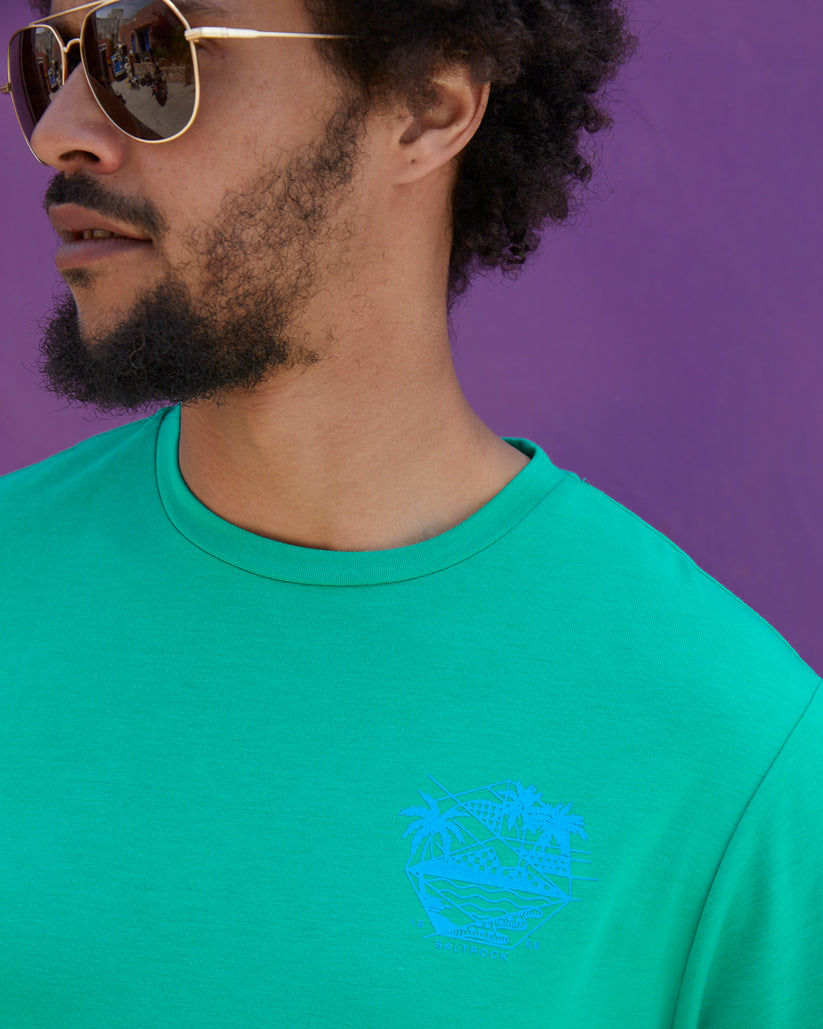 Geo Palms Solid Tee - Green