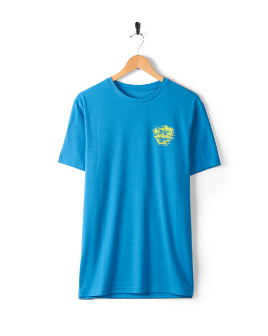 Geo Palms Solid Tee - Blue