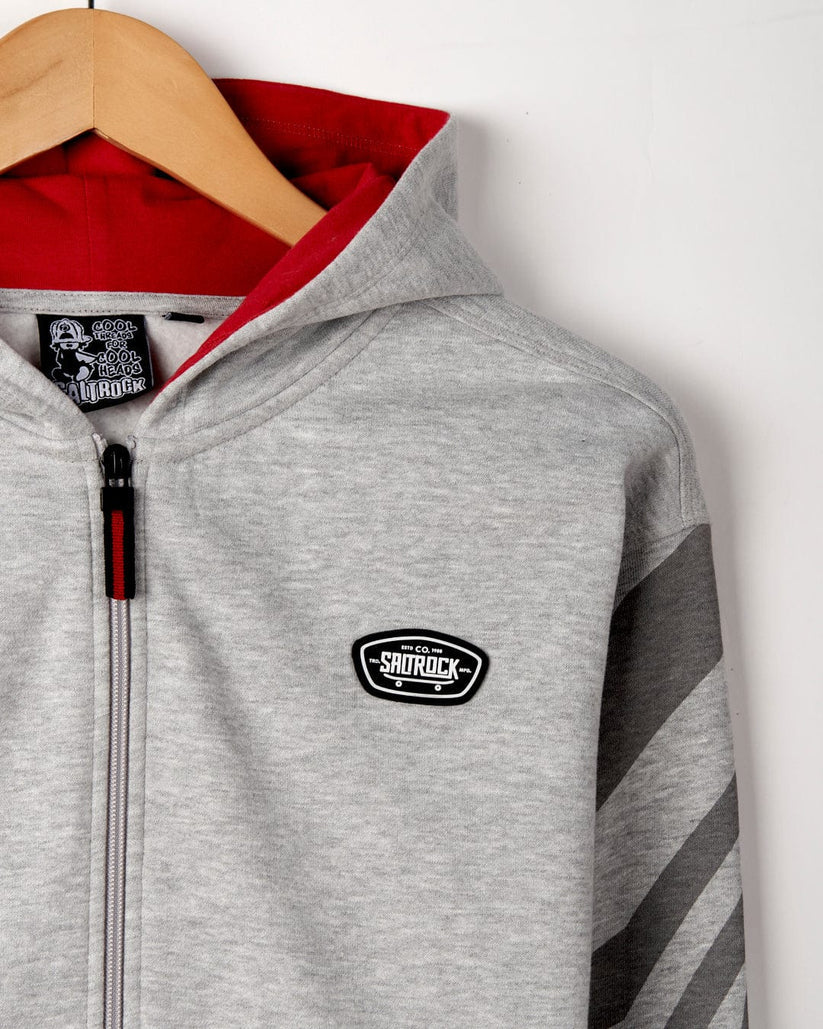 Grip It - Kids Oversized Zip Hoodie - Grey Marl