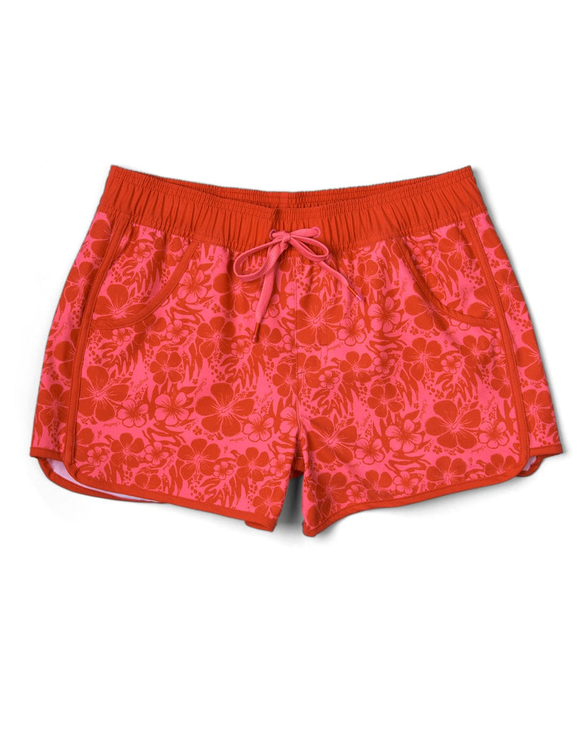 Hibiscus - Womens Boardshorts - Red/Pink