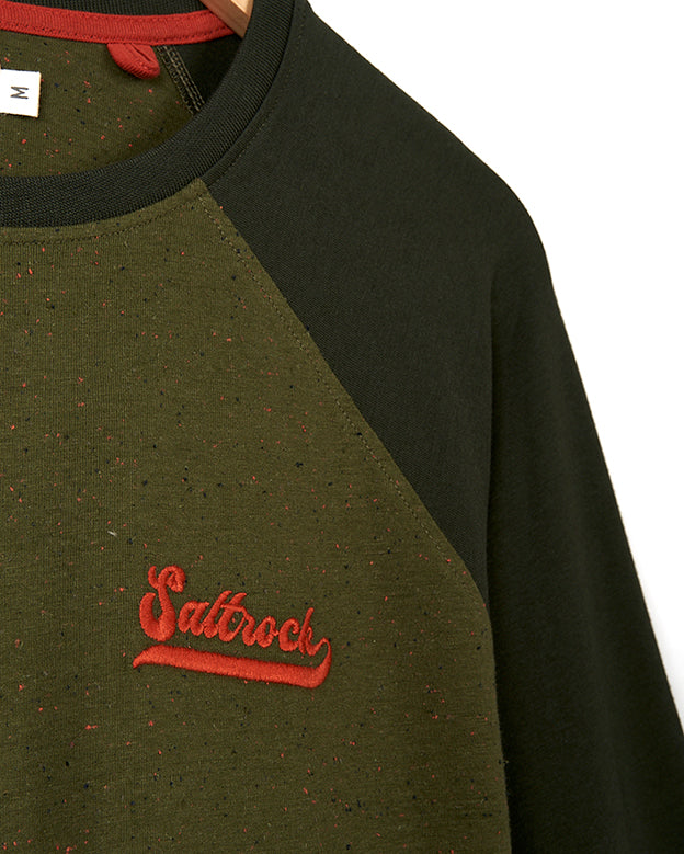 Home Run Raglan - Mens Long Sleeve T-Shirt - Green
