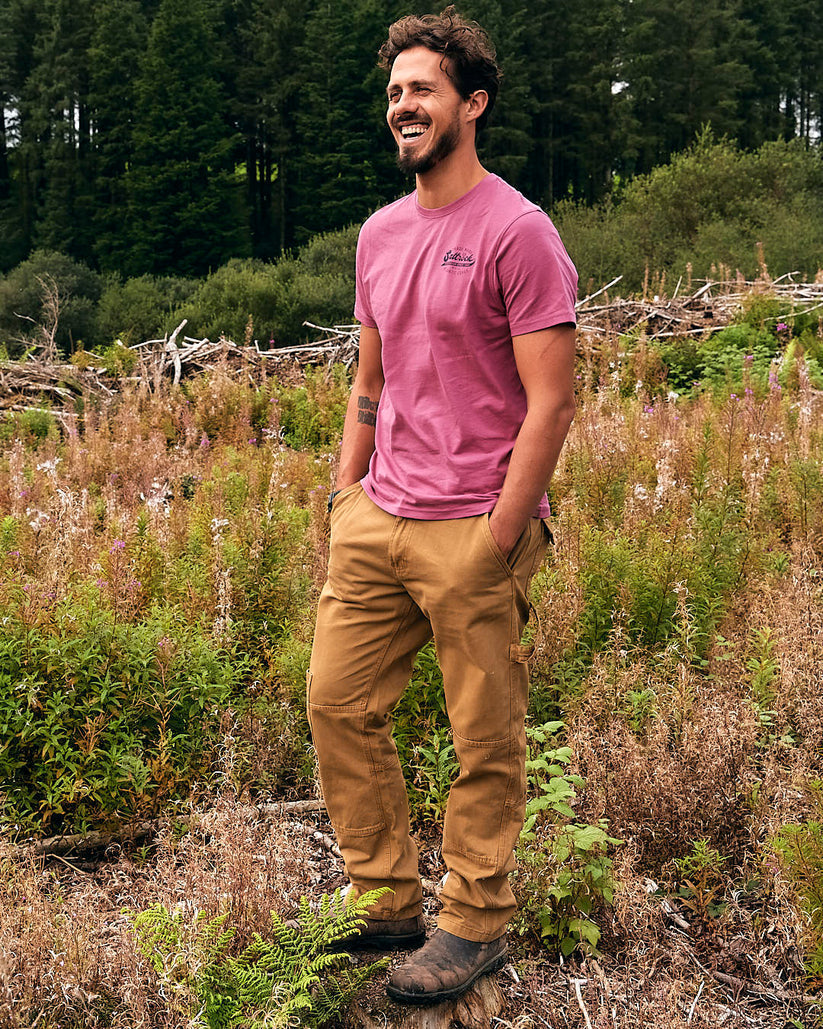 Home Run - Mens Short Sleeve T-Shirt - Dark Pink
