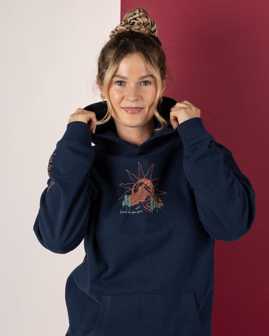 Open Road - Womens Pop Hoodie - Blue