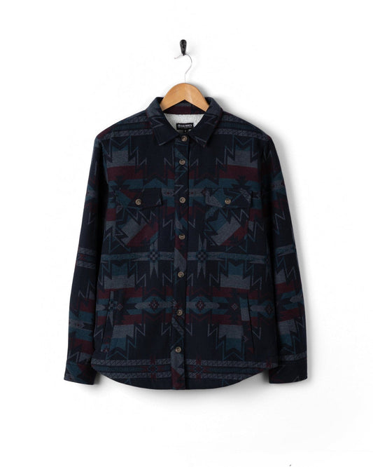 Stella Aztec - Womens Shacket - Blue