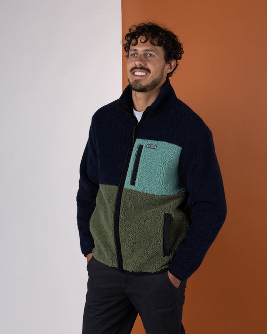 Wye - Mens Borg Zip Fleece - Navy/Blue