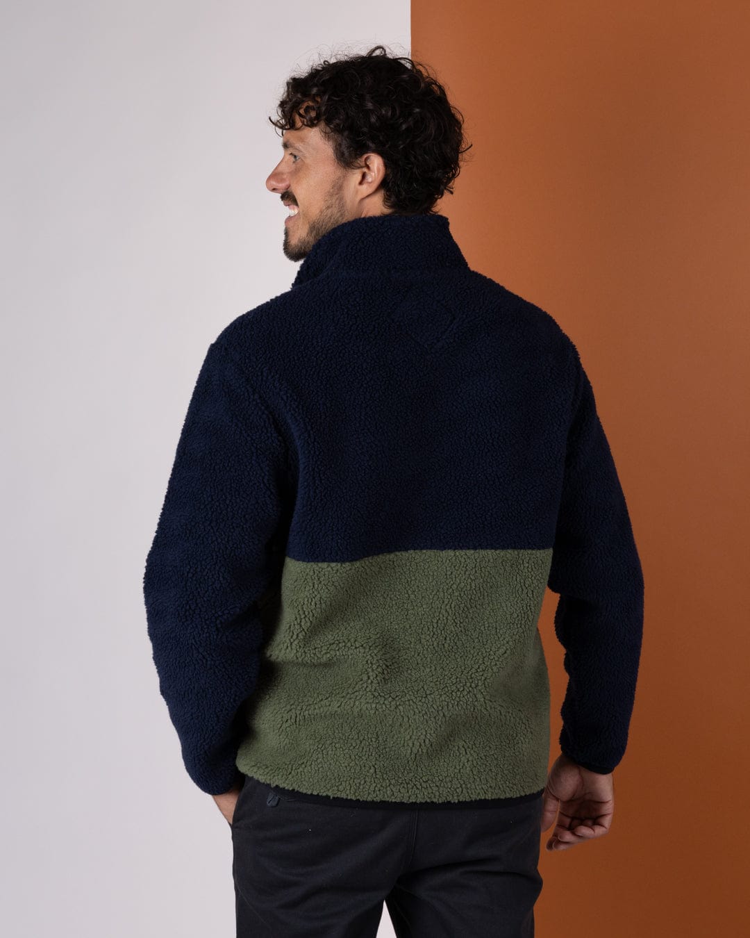 Wye - Mens Borg Zip Fleece - Navy/Blue