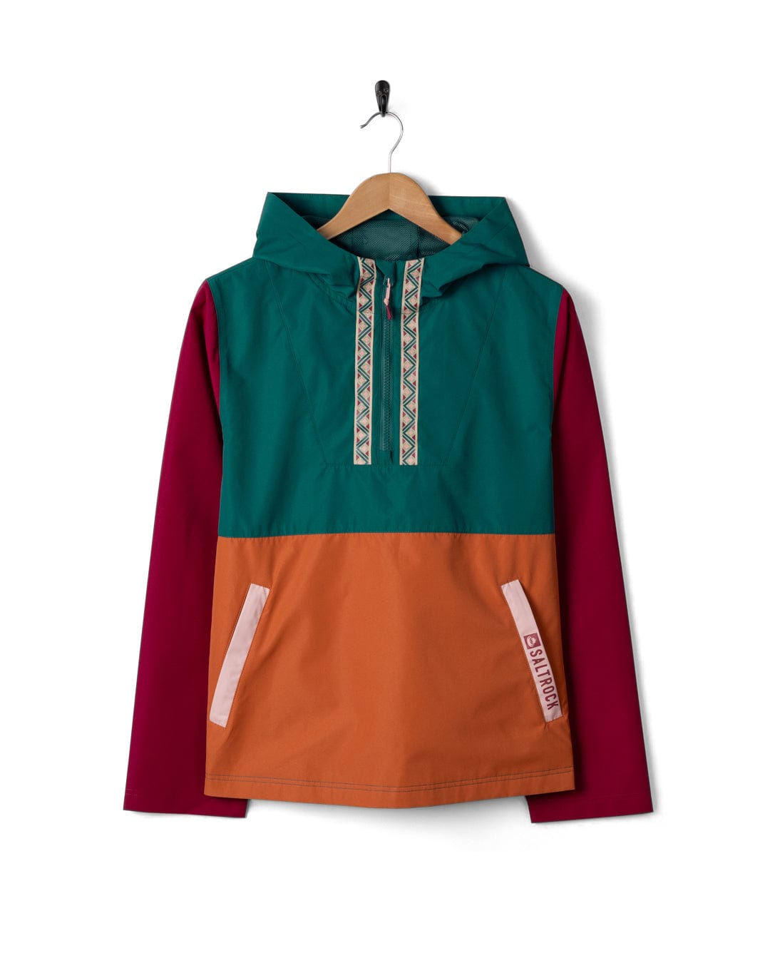 Drea - Womens Water Resistant Colour Block Jacket - Teal