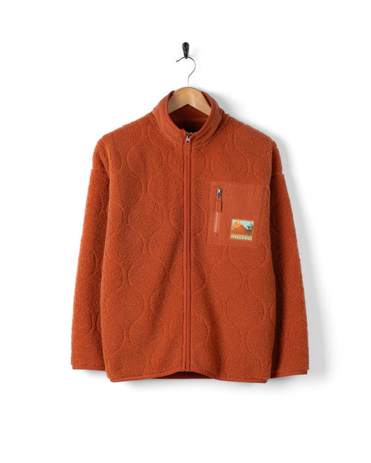 Jarvis - Womens Jacquard Zip Fleece - Orange