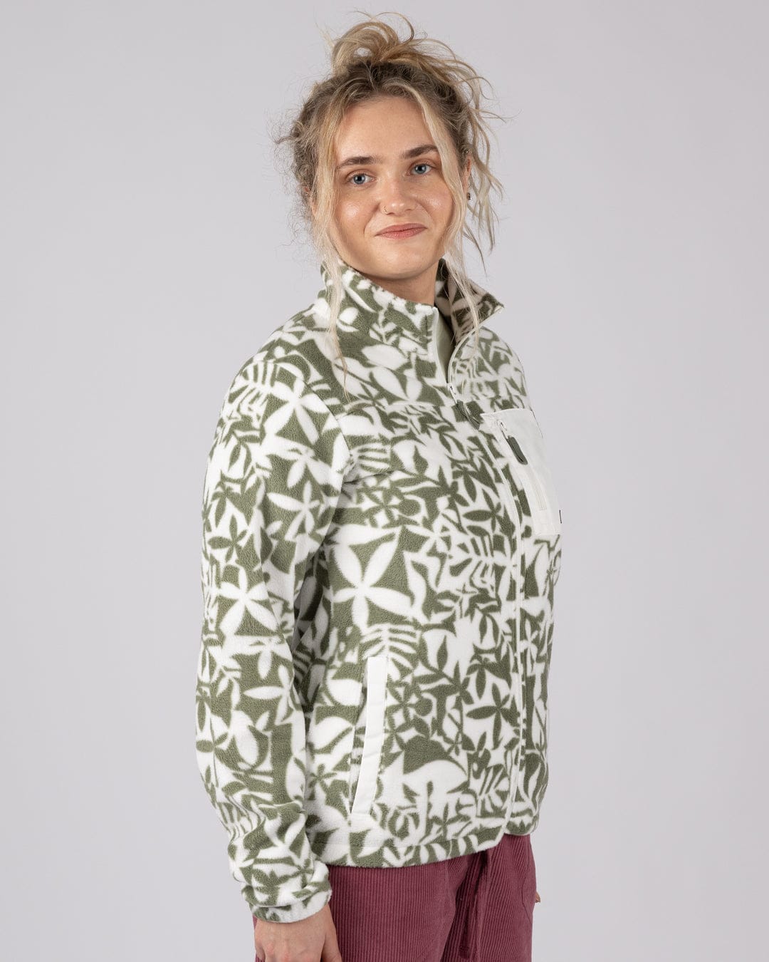 Balance Womens Zip Fleece in Light Green