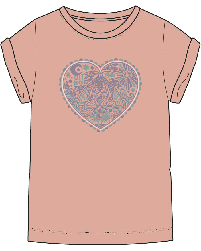 Magic Moth - Kids Short Sleeve T-Shirt - Light Pink