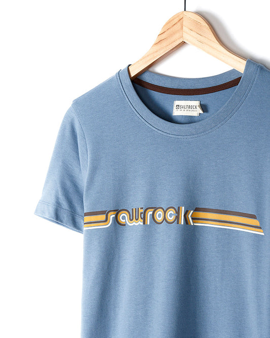 Retro Ribbon - Womens Short Sleeve T-Shirt - Light Blue