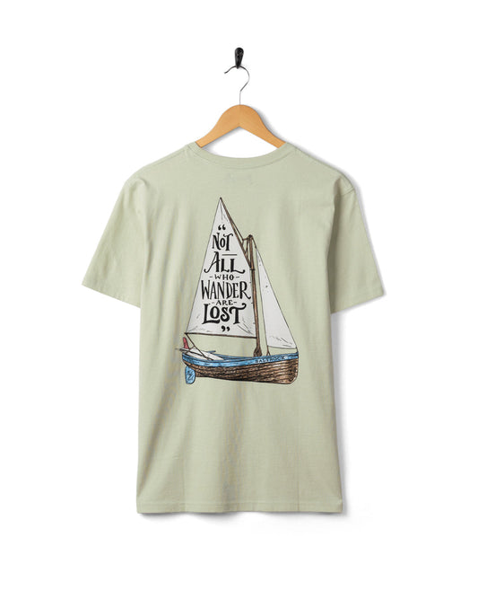 Lost Ships Mens Short Sleeve Tee in Light Green