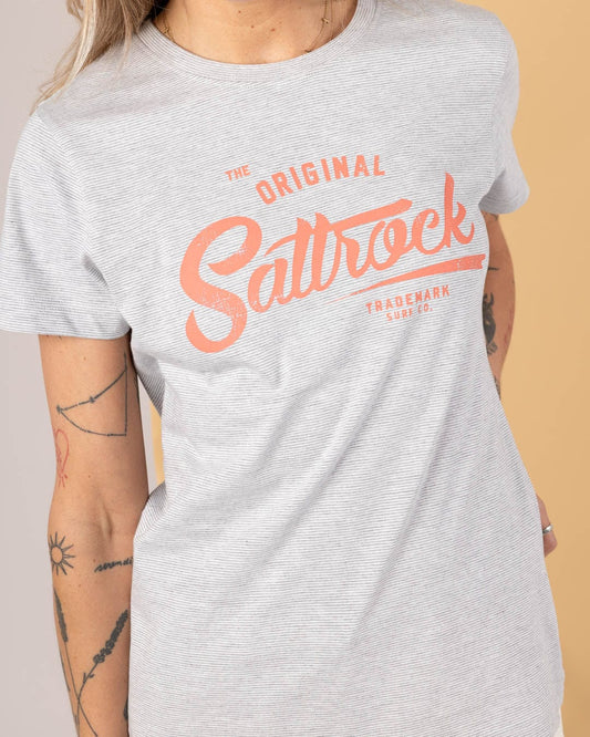 Trademark Stripe - Womens Short Sleeve T-Shirt - Grey