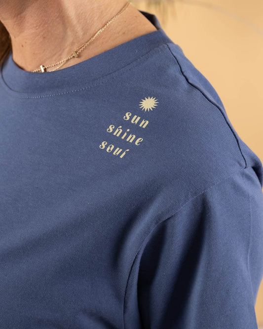 Sunshine Soul - Womens Short Sleeve Boxy T-Shirt - Blue
