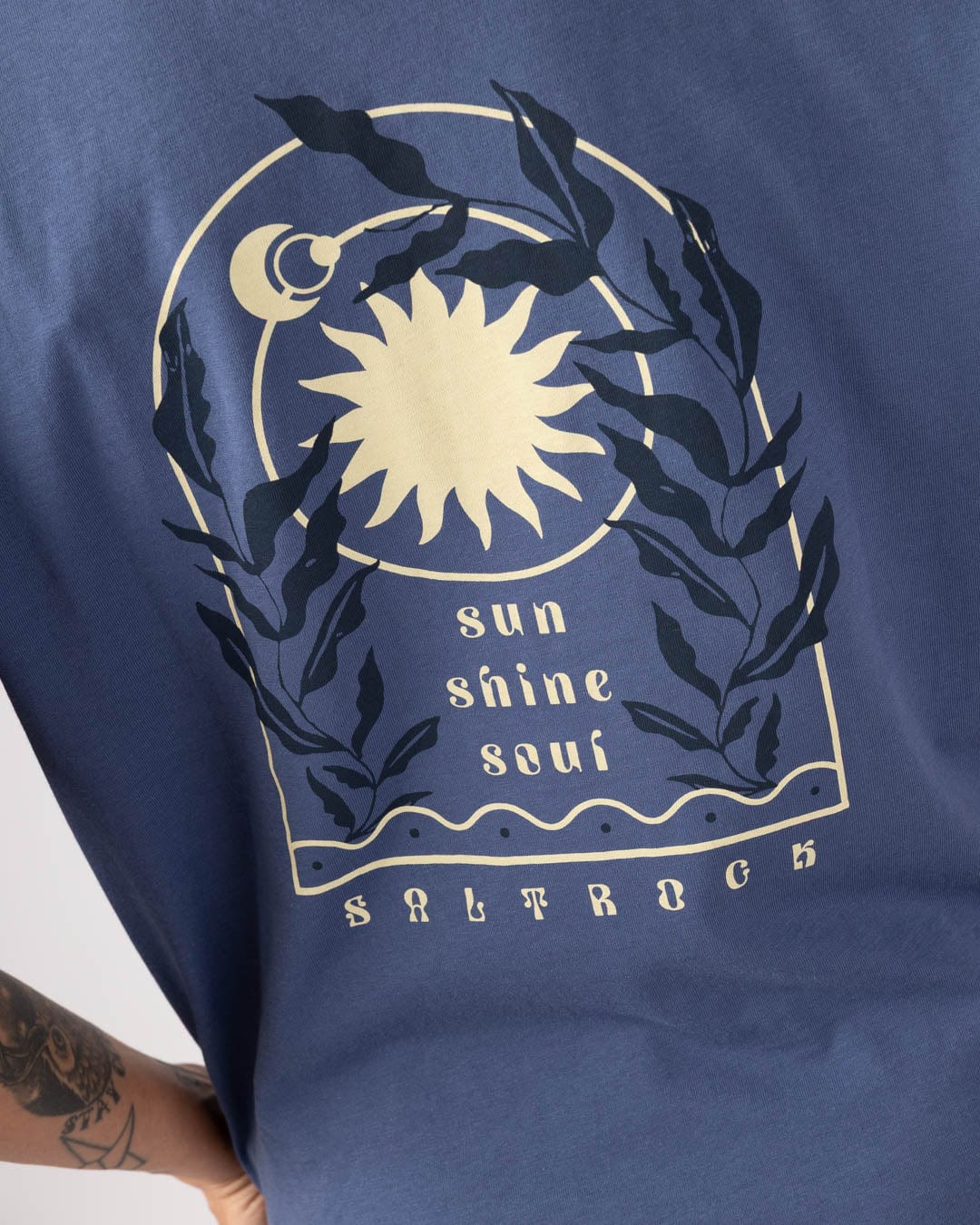Sunshine Soul - Womens Short Sleeve Boxy T-Shirt - Blue