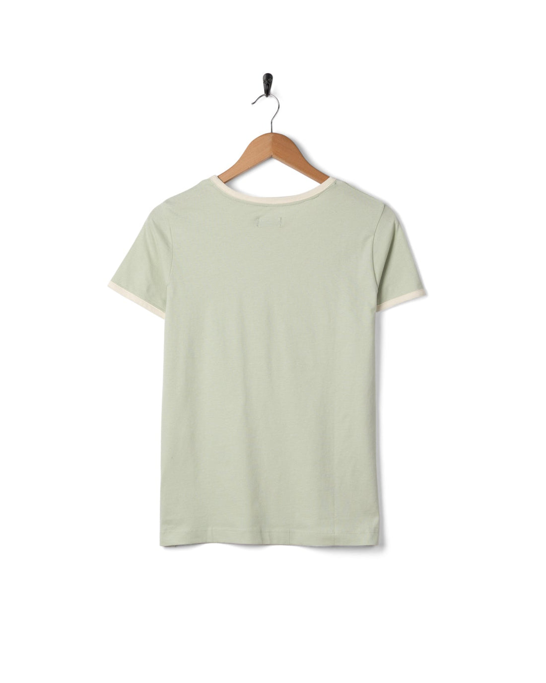Golden Hour Womens Short Sleeve Ringer T-Shirt in Light Green