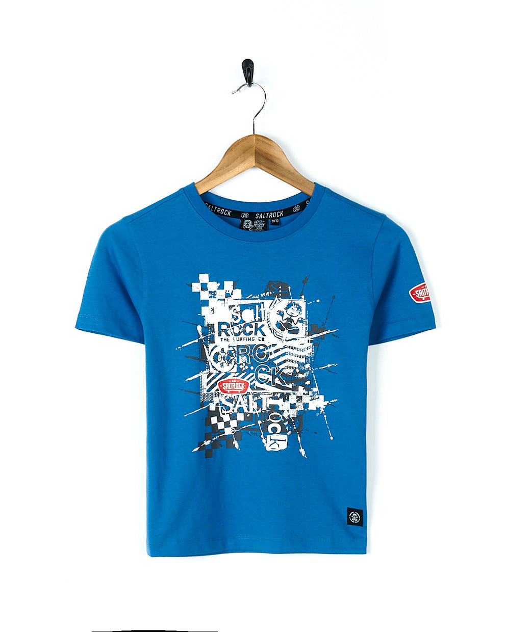 Warp Mashup - Boys Short Sleeve T-Shirt - Blue