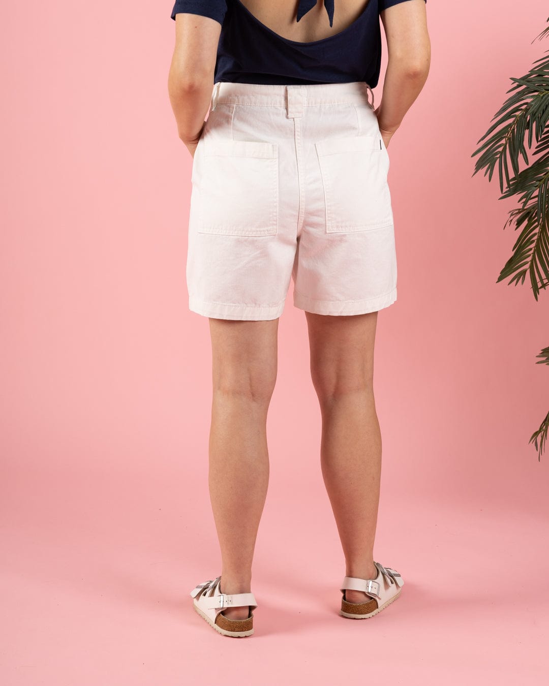 Ogden - Womens Longline Chino Shorts - White