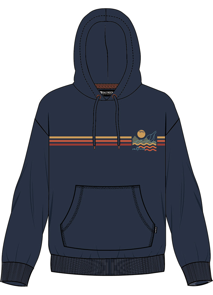 Winter Stripe - Womens Pop Hoodie - Blue