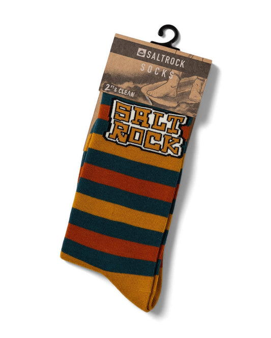 Creek - Kids Socks - Teal/Yellow Stripe