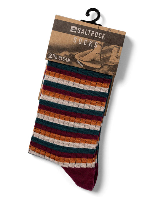 Ok - Socks - Dark Pink Stripe