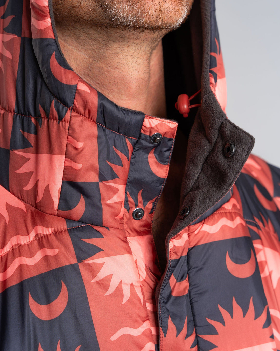 Equinox - Recycled Reversible Poncho - Orange/Grey