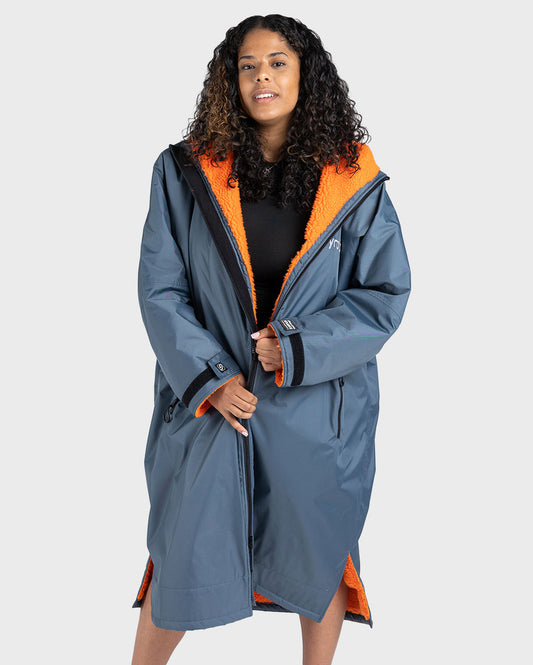 dryrobe Advance Long Sleeve - Dark Grey/Orange