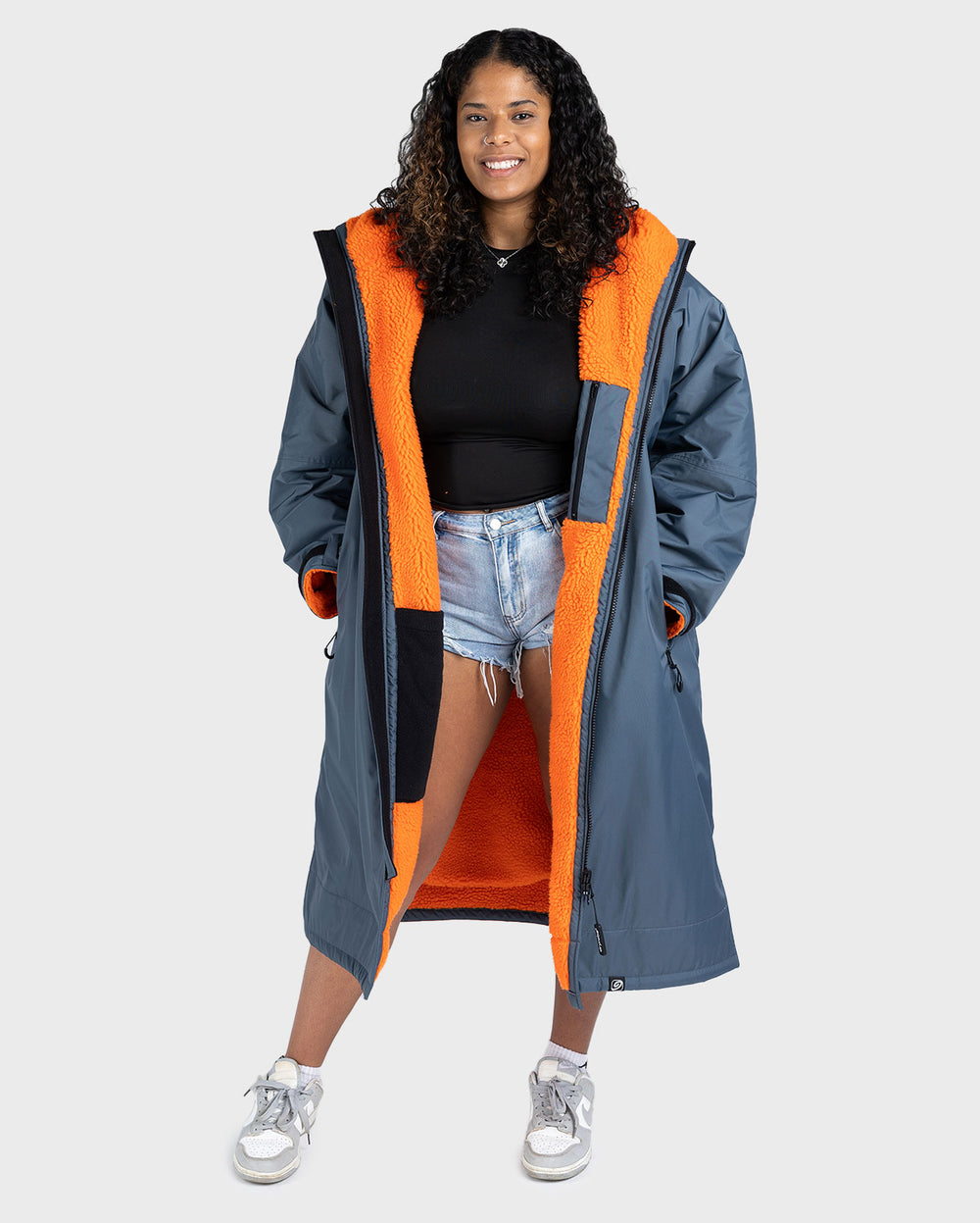 dryrobe Advance Long Sleeve - Dark Grey/Orange