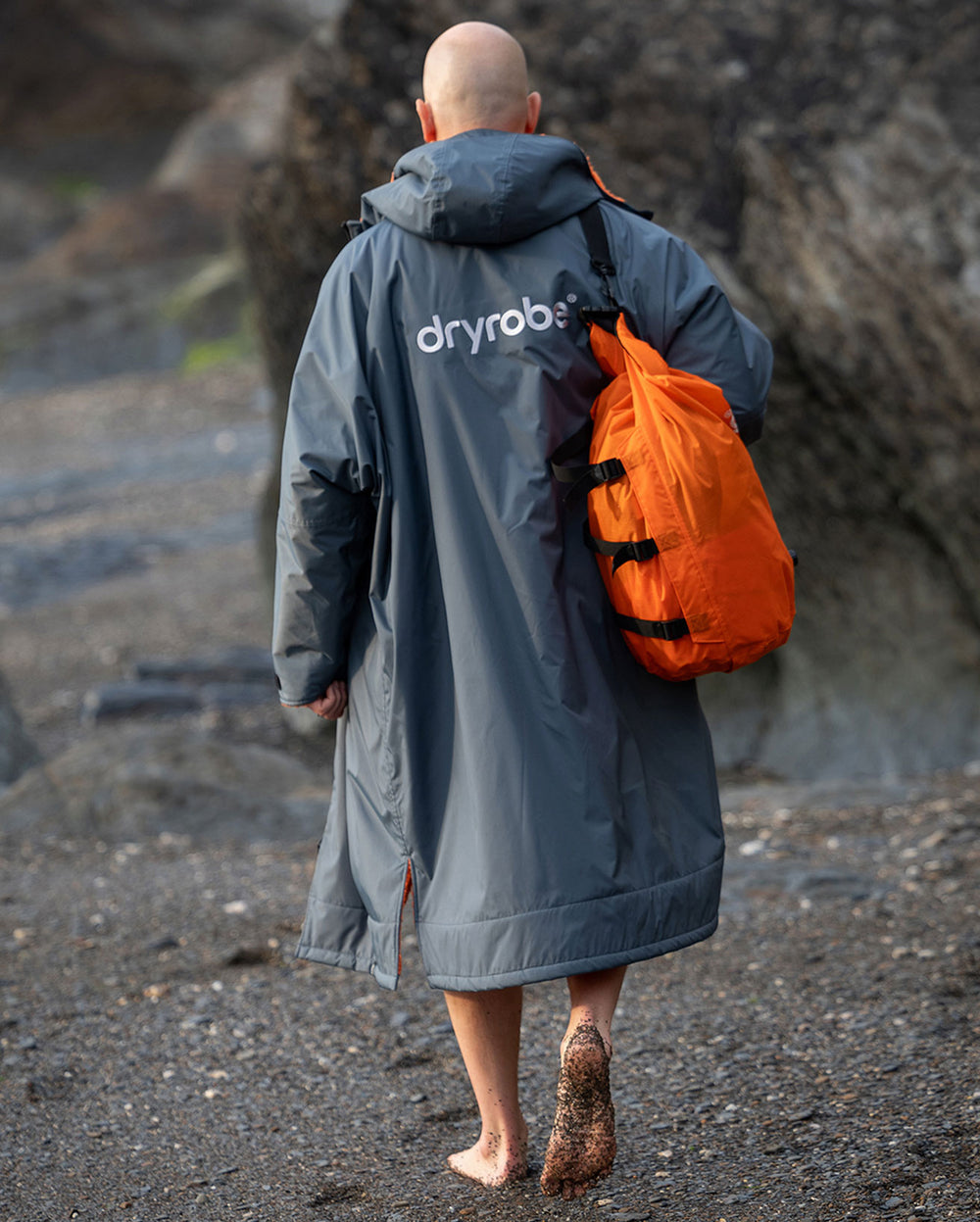 dryrobe Advance Long Sleeve - Dark Grey/Orange