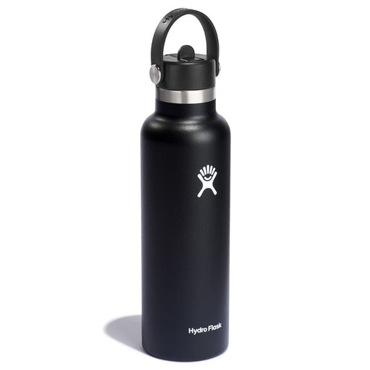 21 oz (621 ml) Standard Mouth with Flex Straw Cap - Black - Hydro Flask