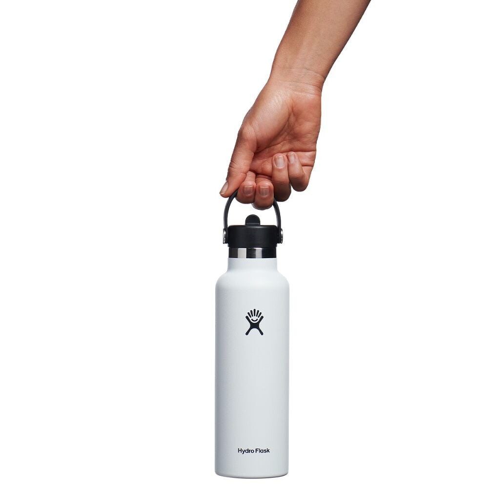 21 oz (621 ml) Standard Mouth with Flex Straw Cap - White - Hydro Flask