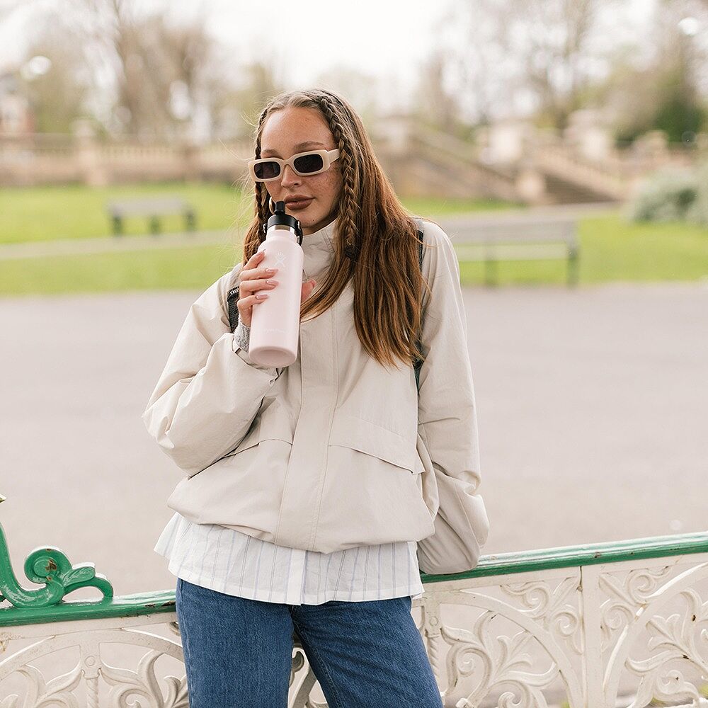 21 oz (621 ml) Standard Mouth with Flex Straw Cap - Black - Hydro Flask