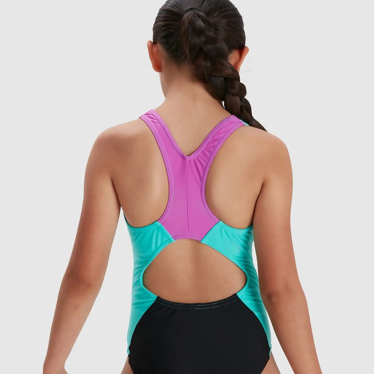 Girls' Colourblock Spiritback Swimsuit