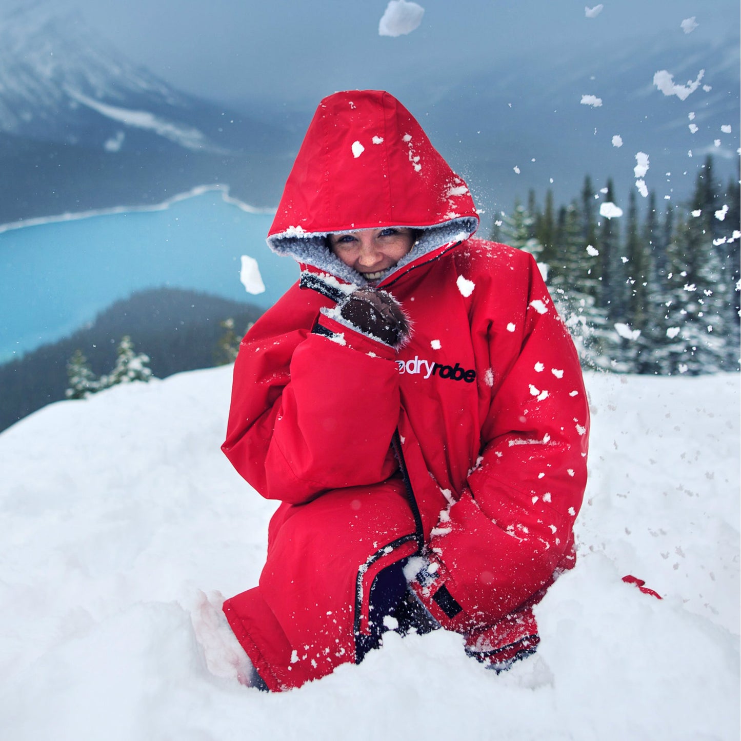 Dryrobe - Long Sleeve Red/Grey