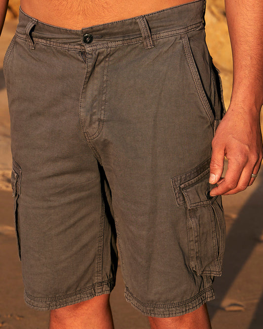 Penwith II - Mens Cargo Shorts - Dark Grey