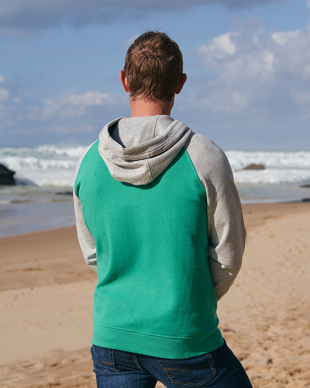 Stencil - Mens Zip Hoodie - Green