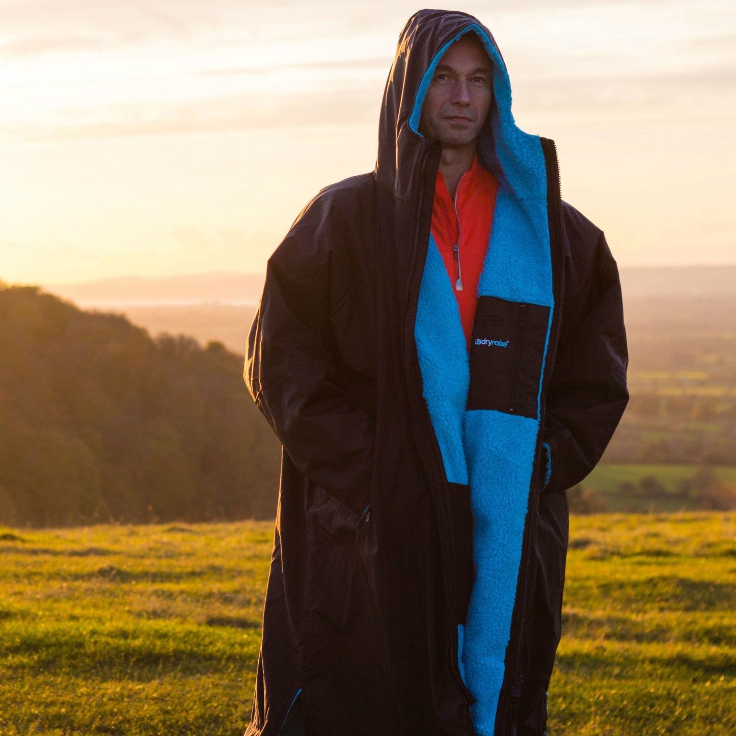 Dryrobe - Long Sleeve Black/Blue