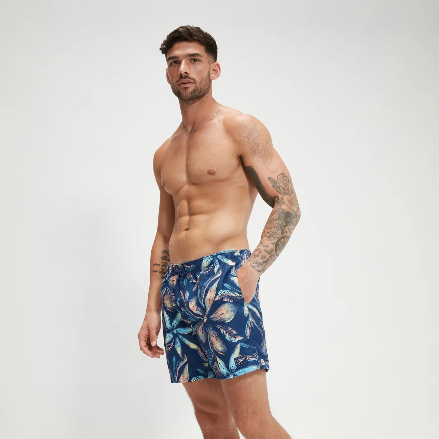 Men's Digital Printed Leisure 16" Swim Shorts Blue
