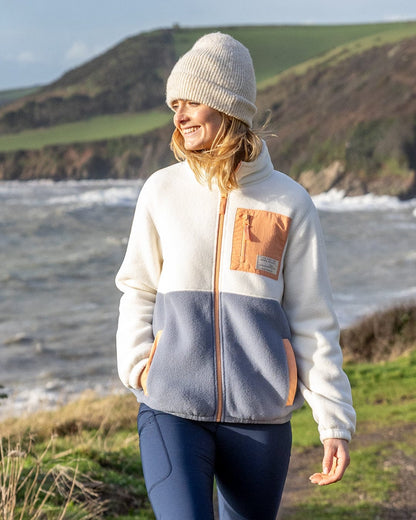 Denya Womens Zip Fleece in Cream